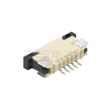 FPC1.0Pitch-H2.5卧贴上接触抽屉式 5pin 本色 镀亮锡